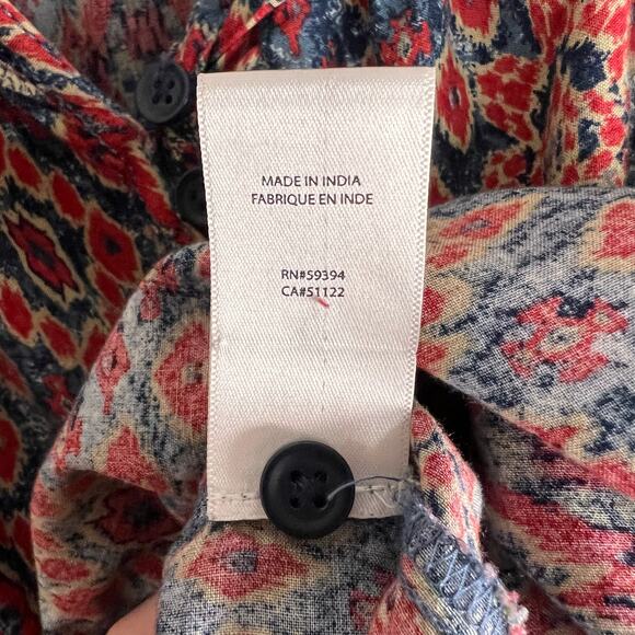 BeachLunchLounge Abstract Print Flowy Long Sleeve Blouse Small - Picture 6 of 6